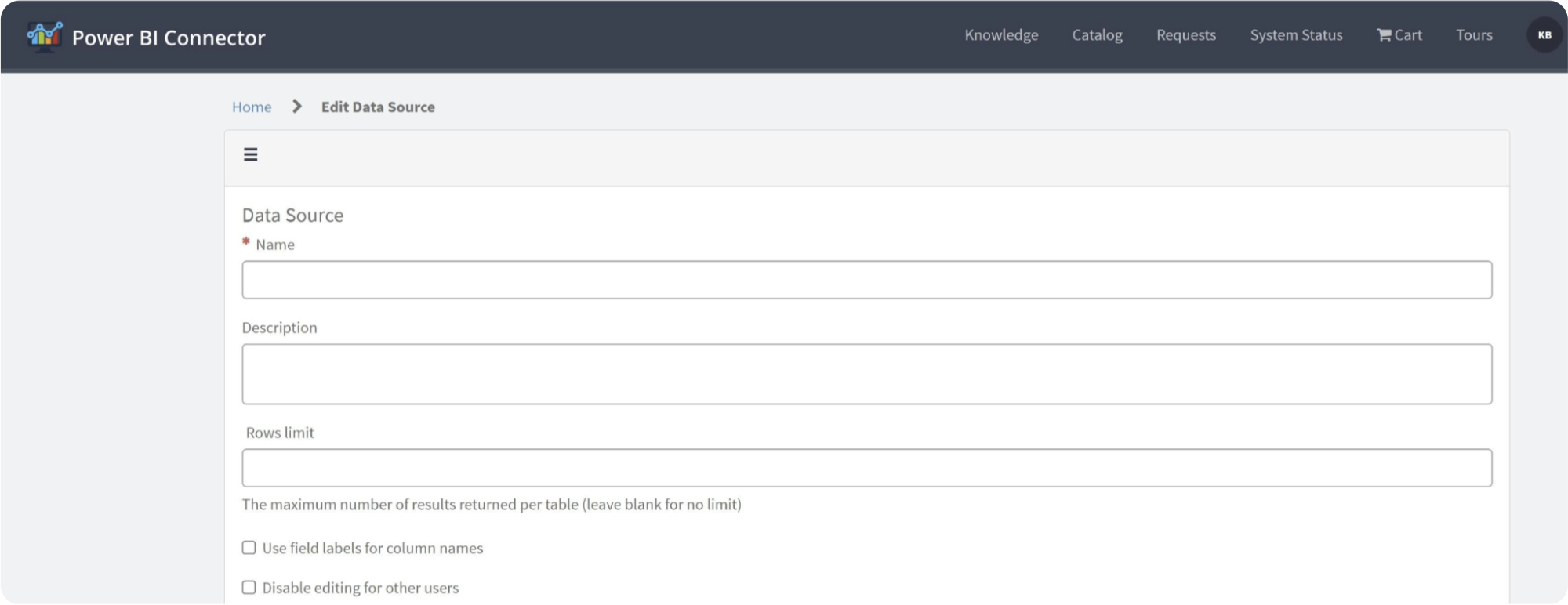 Create the Data Source in the Power BI Connector for ServiceNow