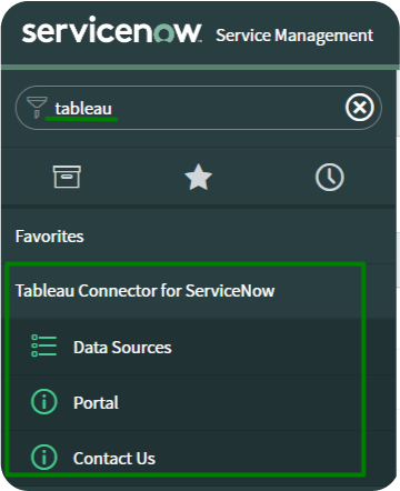 find tableau connector for servicenow on servicenow portal