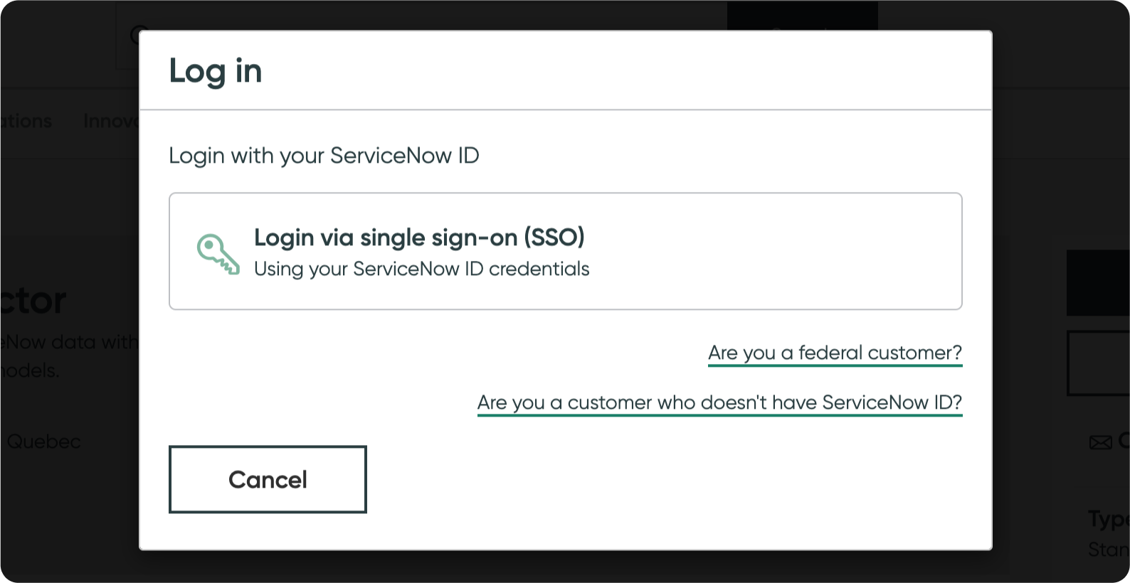 Log in With Your ServiceNow ID