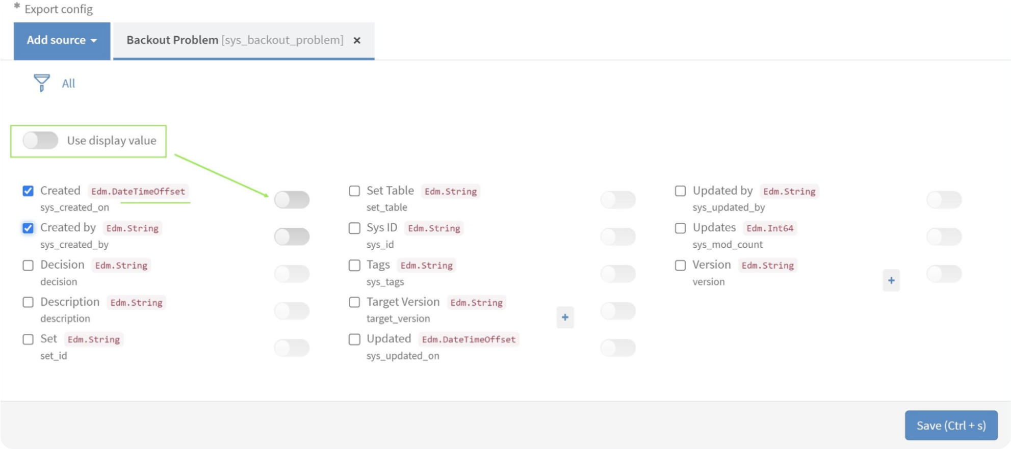 export custom ServiceNow tables