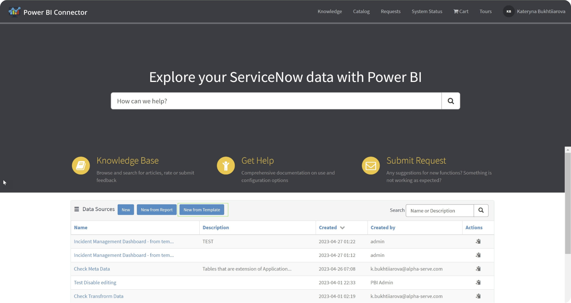 ServiceNow Power BI Dashboards Templates