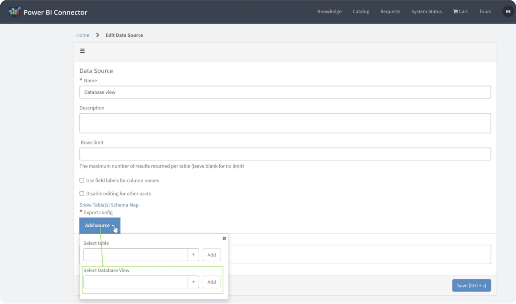 ServiceNow Database View in Power BI Connector